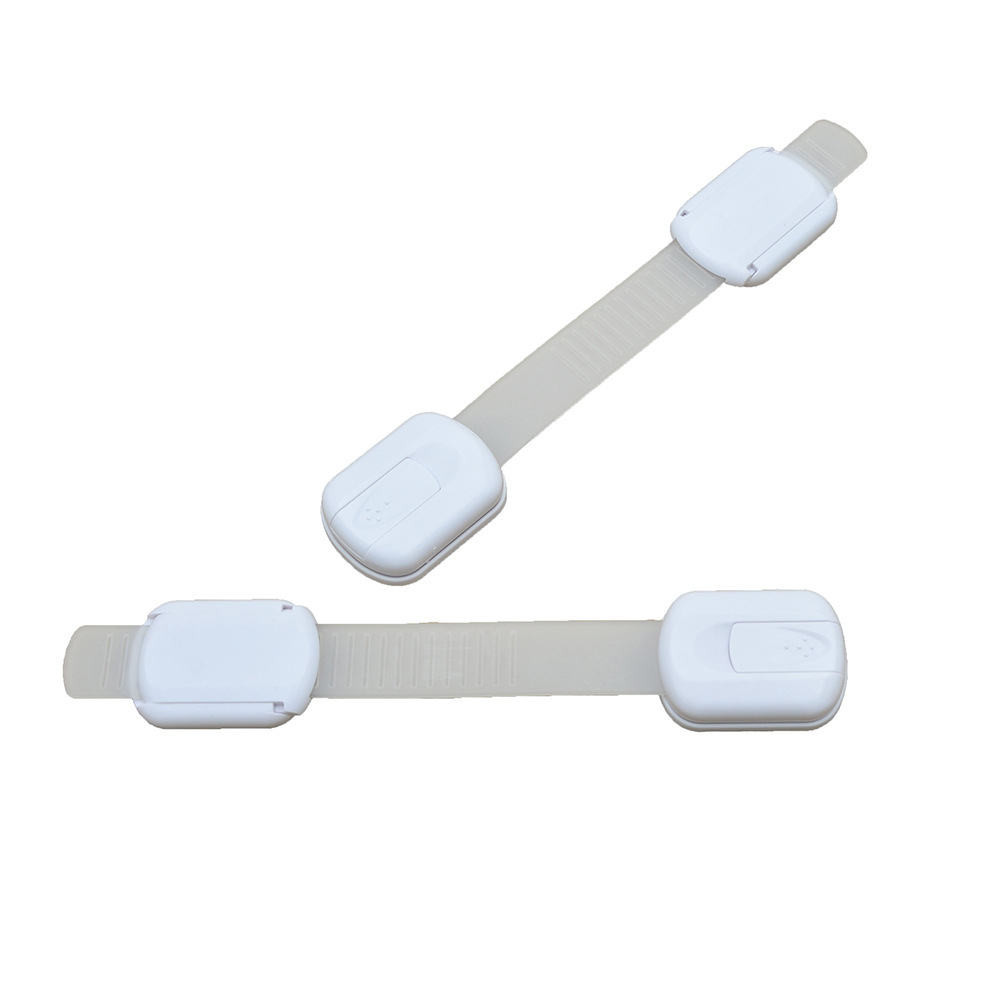 (10er Set) Universal Verstellbare Baby Kindersicherung Selbstklebende Schutzvorrichtung für Türe / Schubladen / Schrank - Weiss
