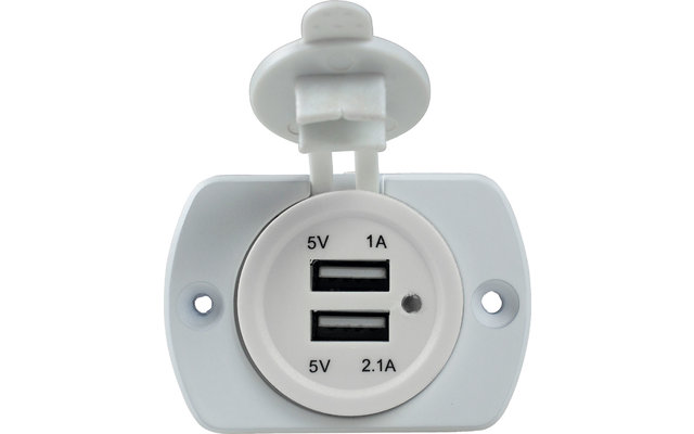 USB Einbau-Dose 2-fach weiß