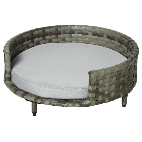 Sofá-cama redondo cinza para animais de estimação PawHut