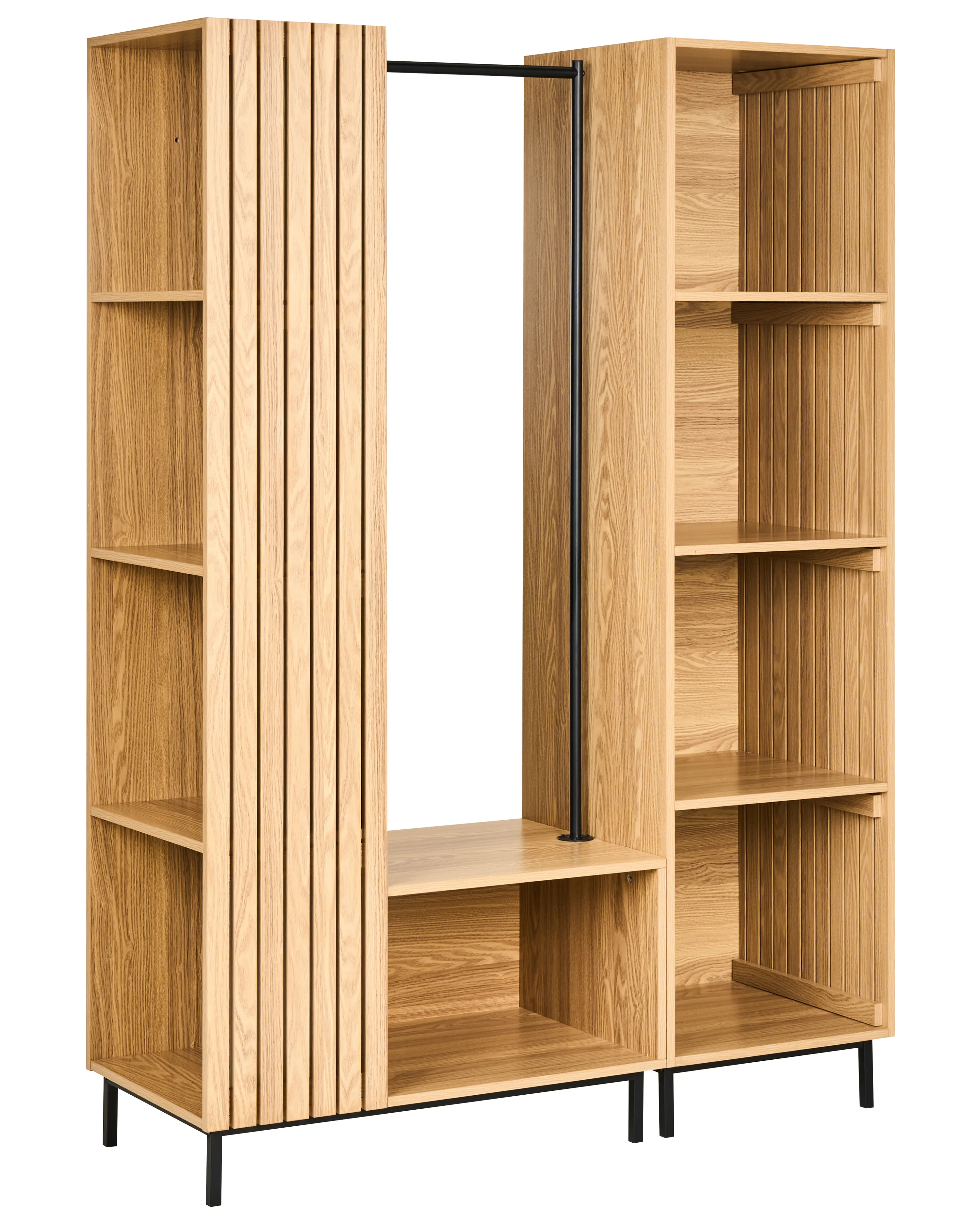 Open kast met 9 planken LEANDRO Lichtbruin