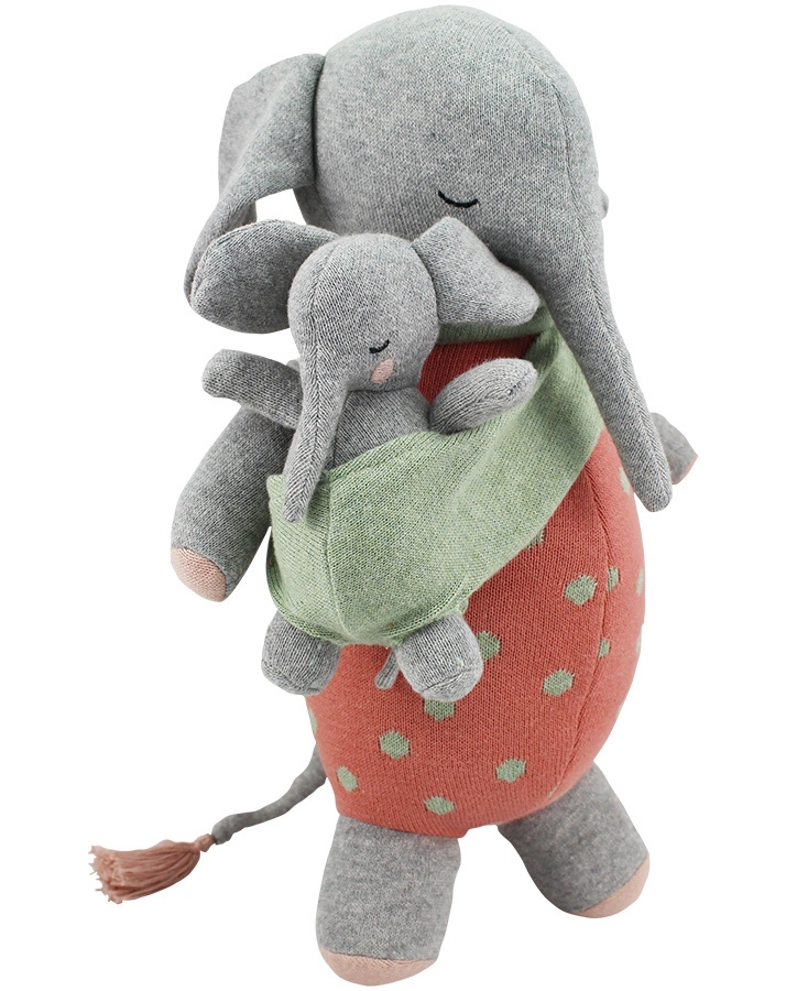 Kuscheltier ELEFANTENMUTTER MARLENE MIT BABY in bunt