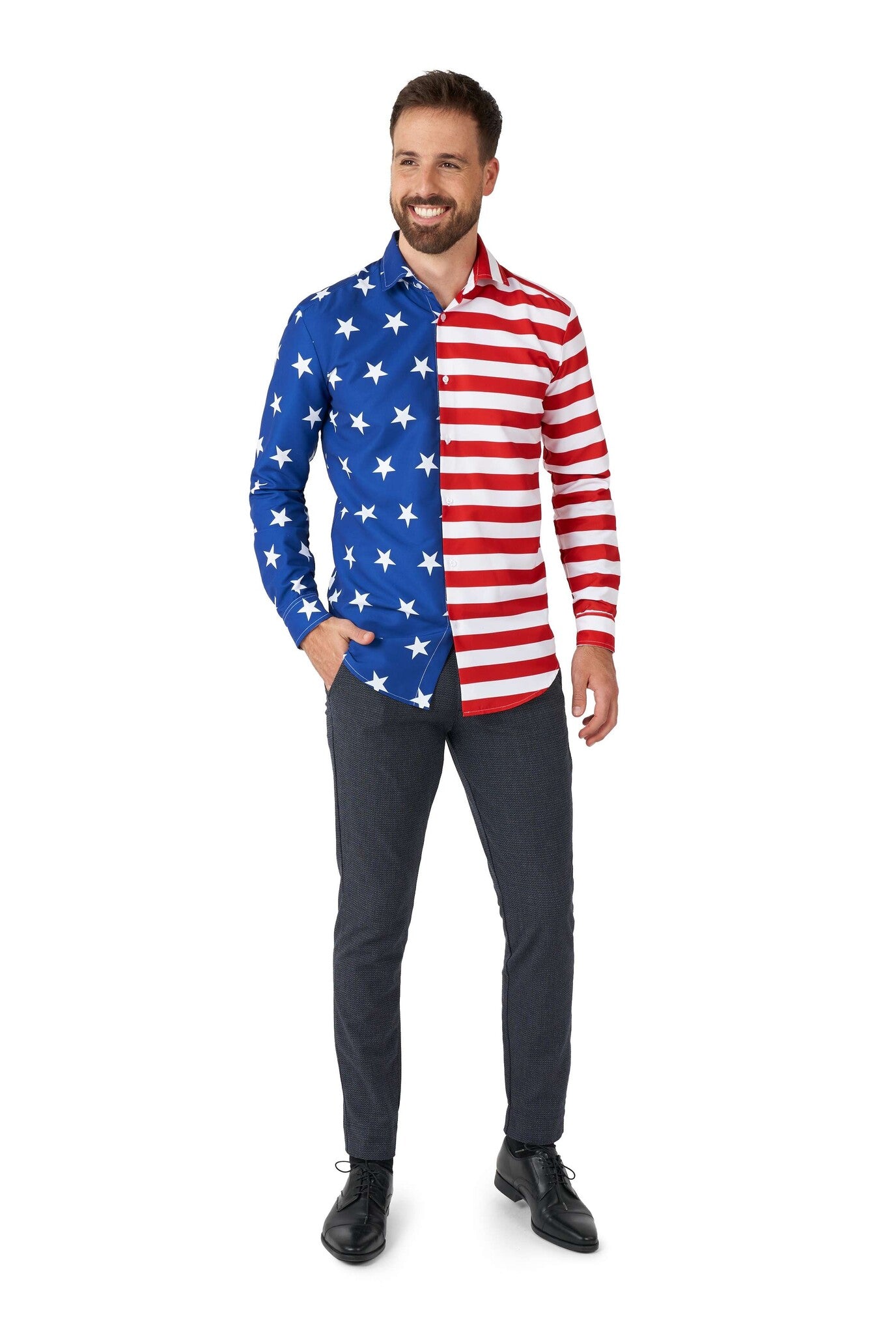 USA Vlag Overhemd Heren Suitmeister