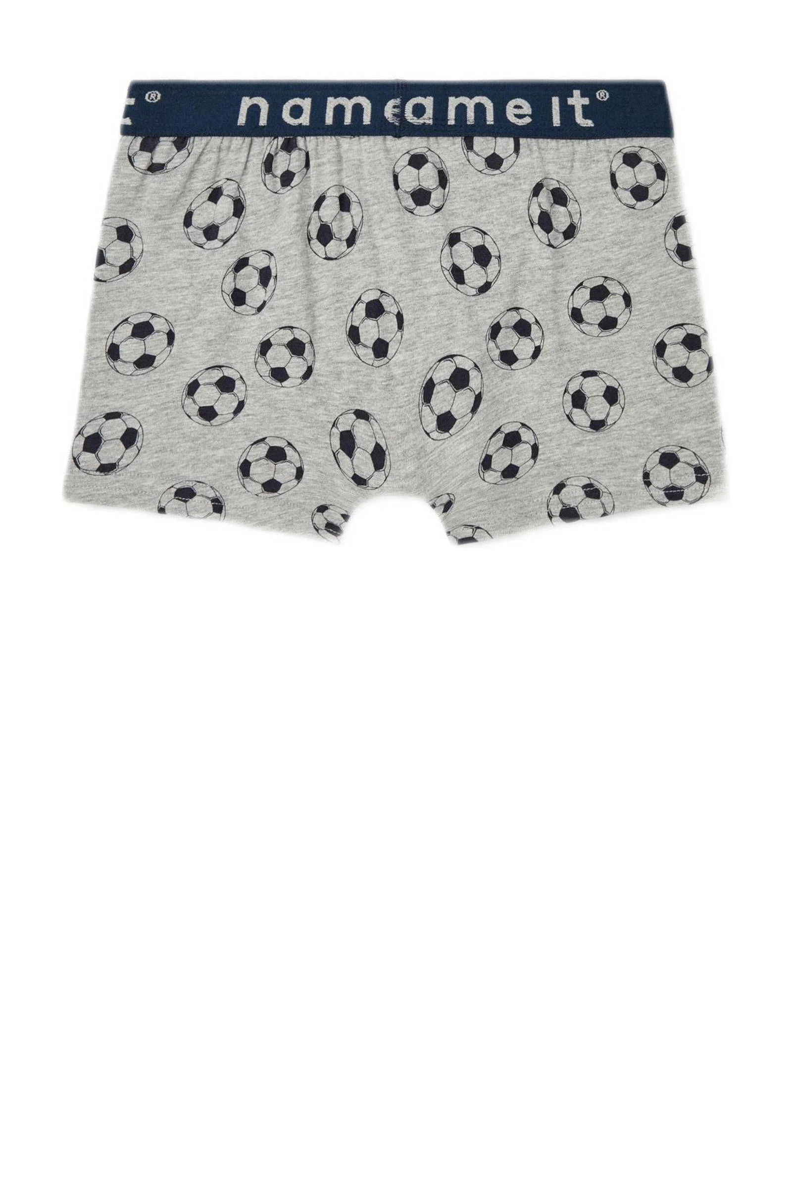 NAME IT boxershort NKMBOXER - set van 3 grijs melange/donkerblauw