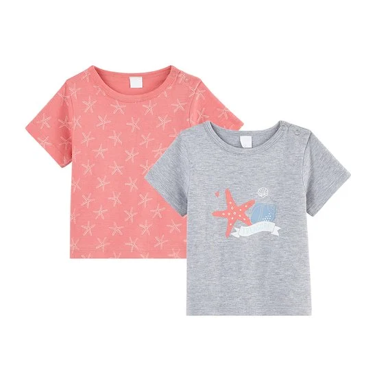 Lot de 2 t-shirts   Rose        de               P'tit bisou