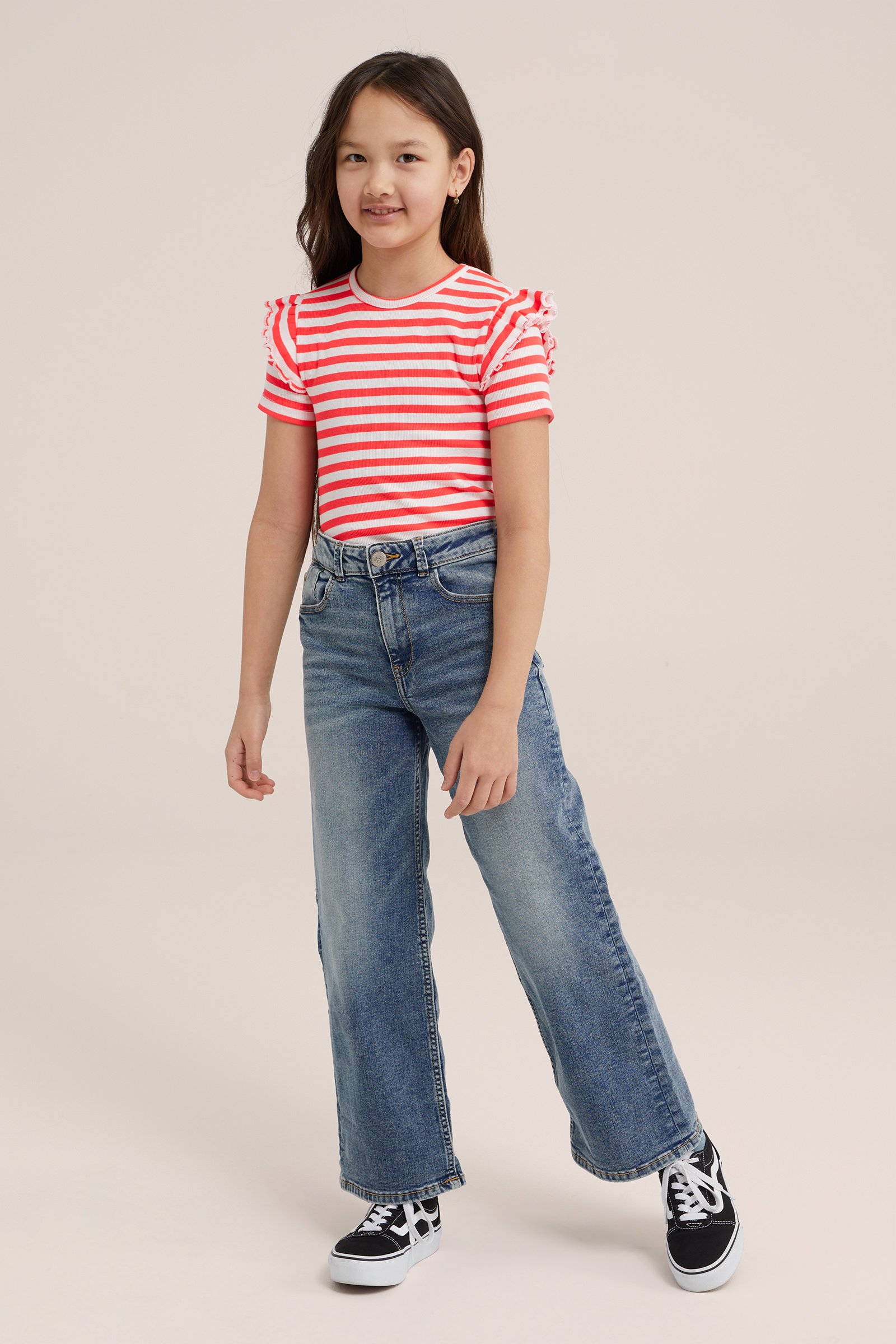 Meisjes T-shirt met dessin WE Fashion Wit