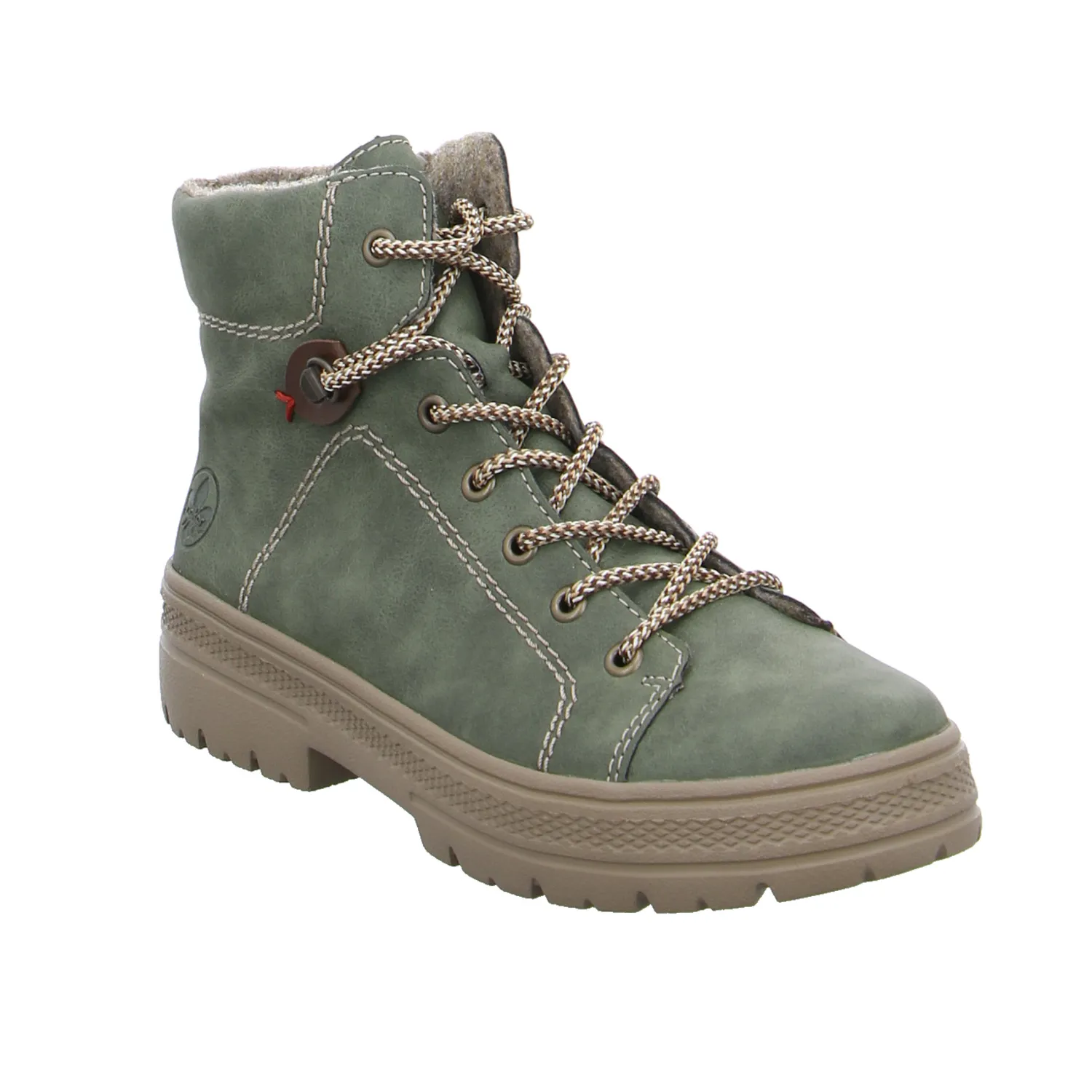 RIEKER Boot Olive Lederimitat