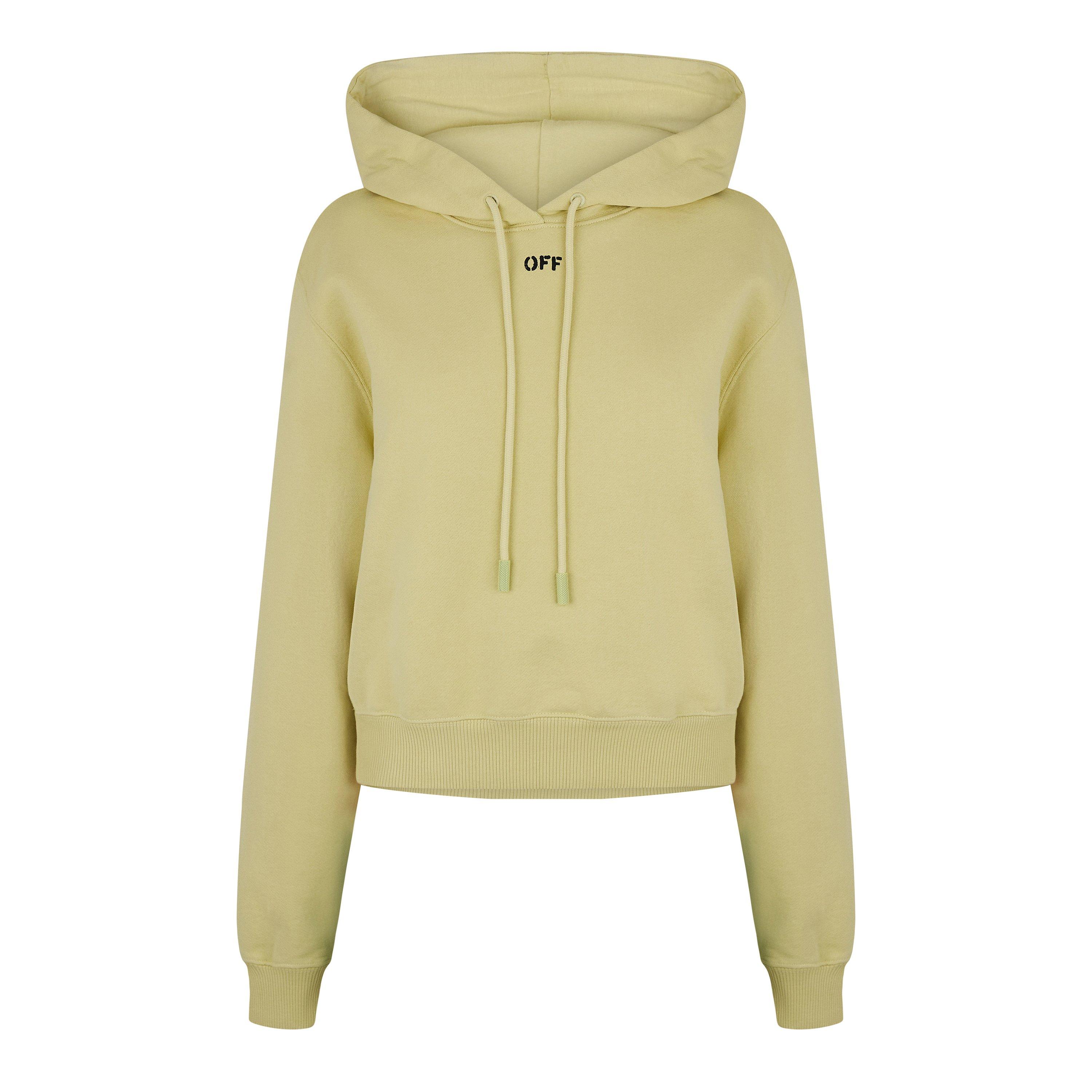 Off White Stamp Cropped Hoodie