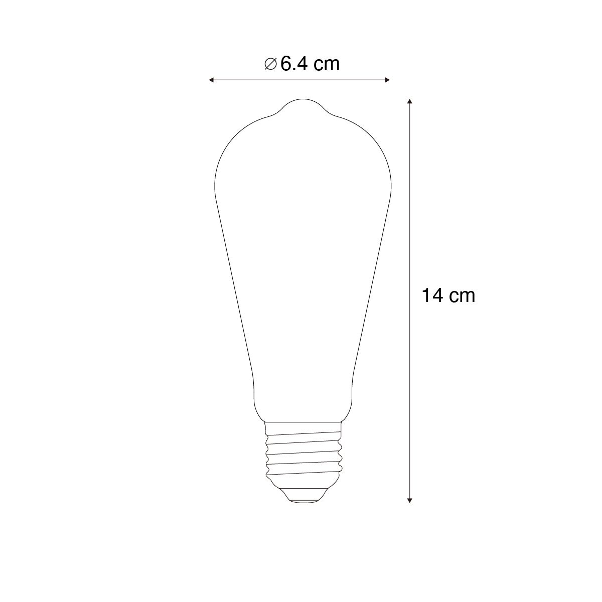 Set van 5 E27 dimbare LED lampen ST64 bruin 4W 100 lm 1800K