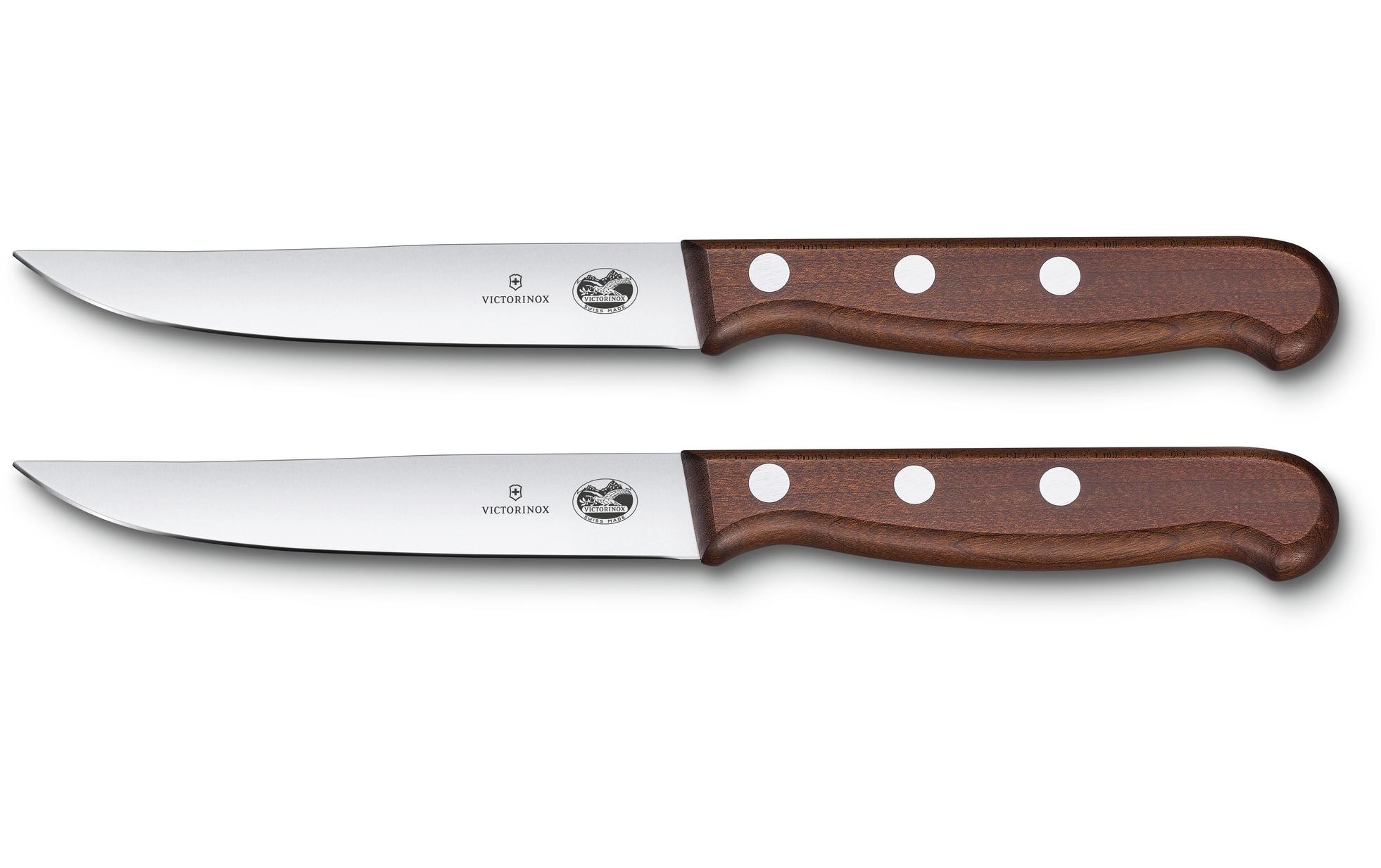 Steakmesser-Set 2 Stück, AhornholzExtra scharfes Fleischmesser mit geradem Schliff