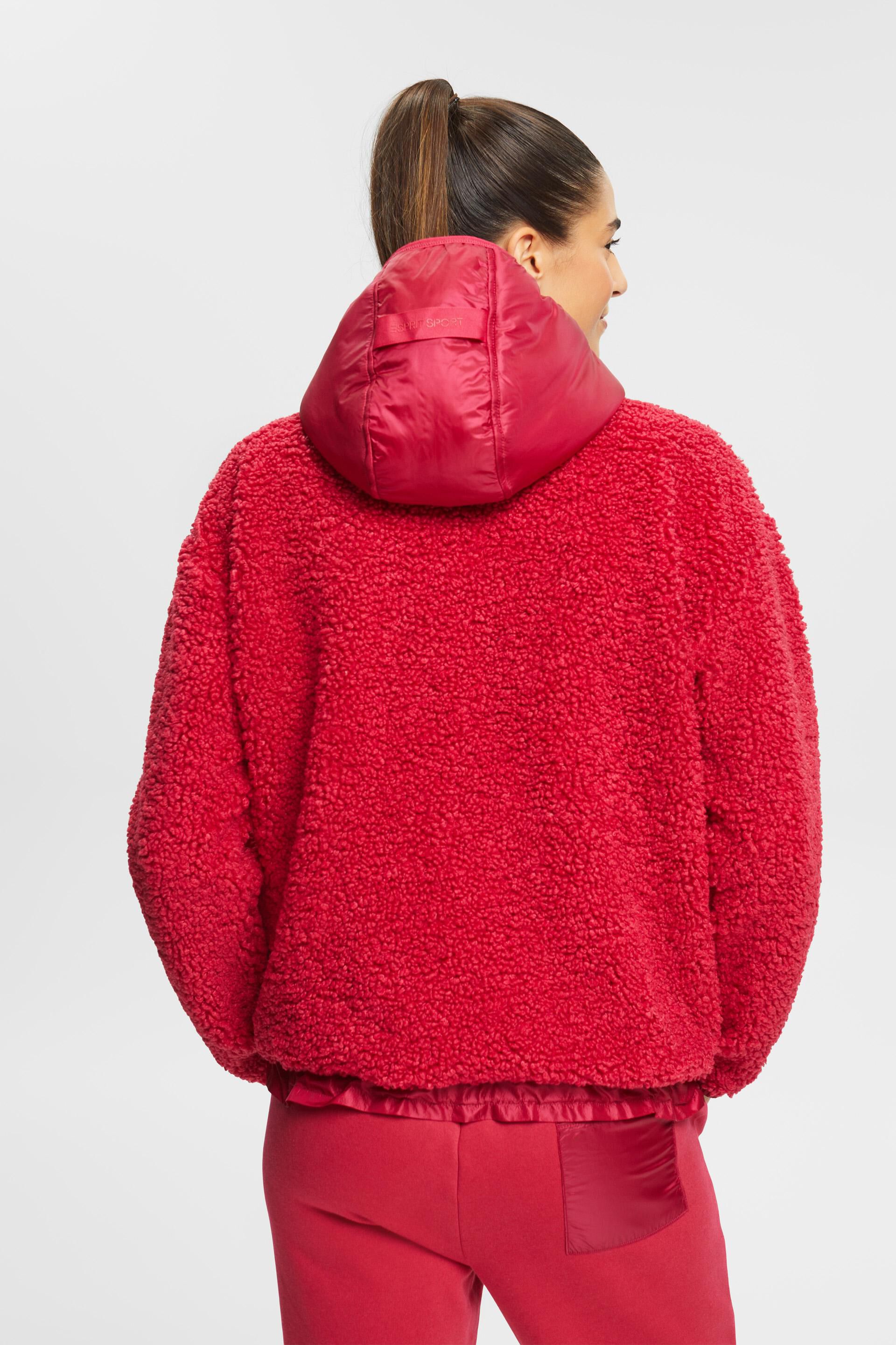 Cardigan zippé en polaire peluche à capuche