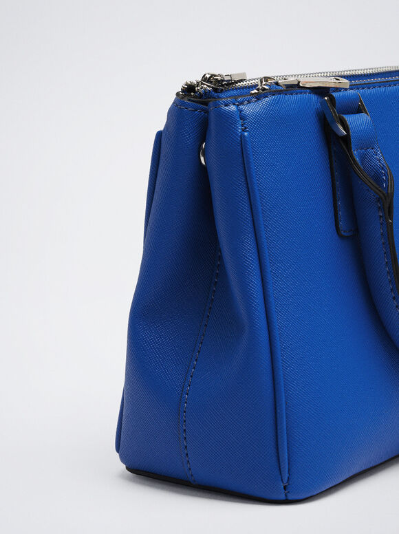 Bolsa de compras com alça de tecido - Azul
