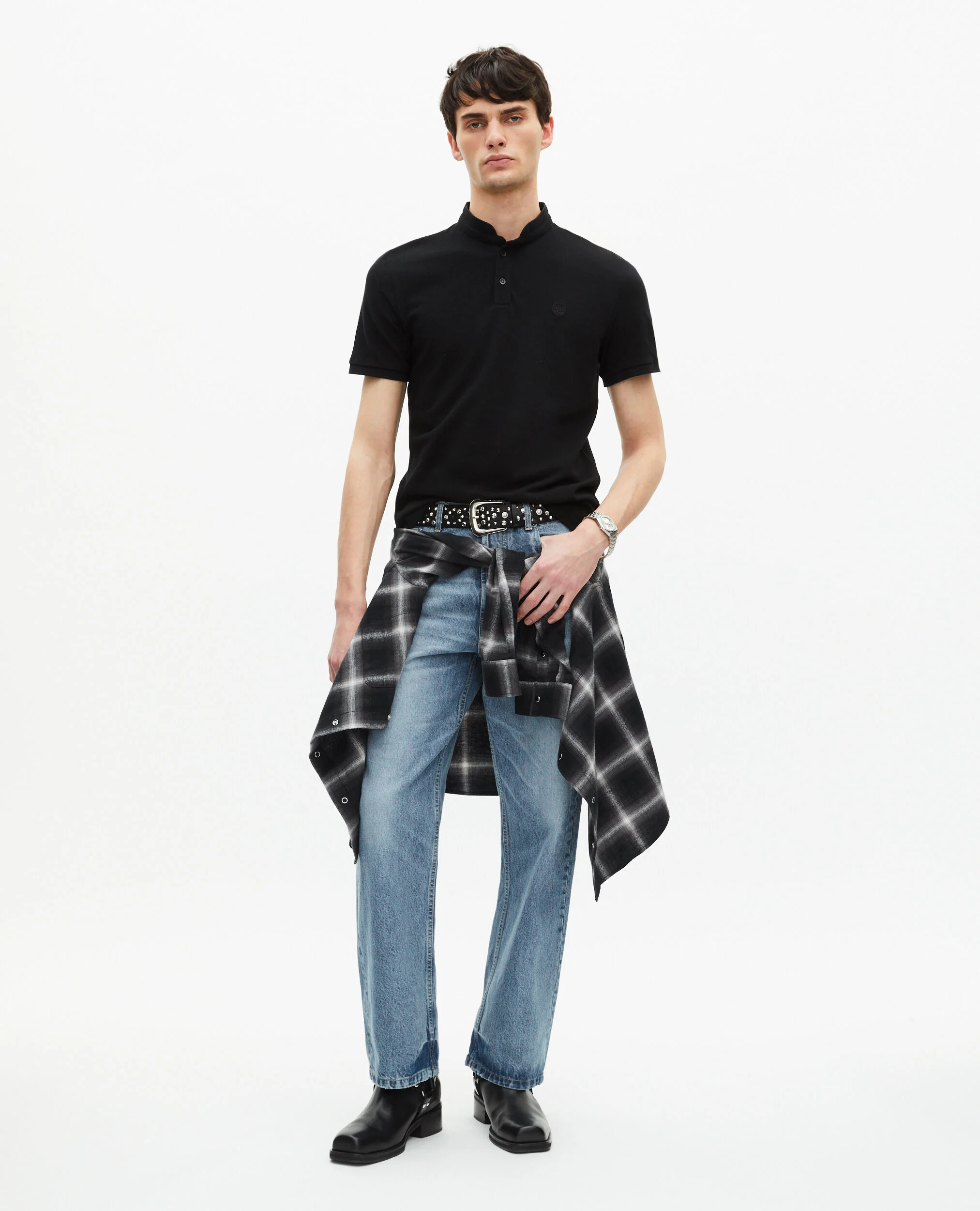 Polo en coton noir