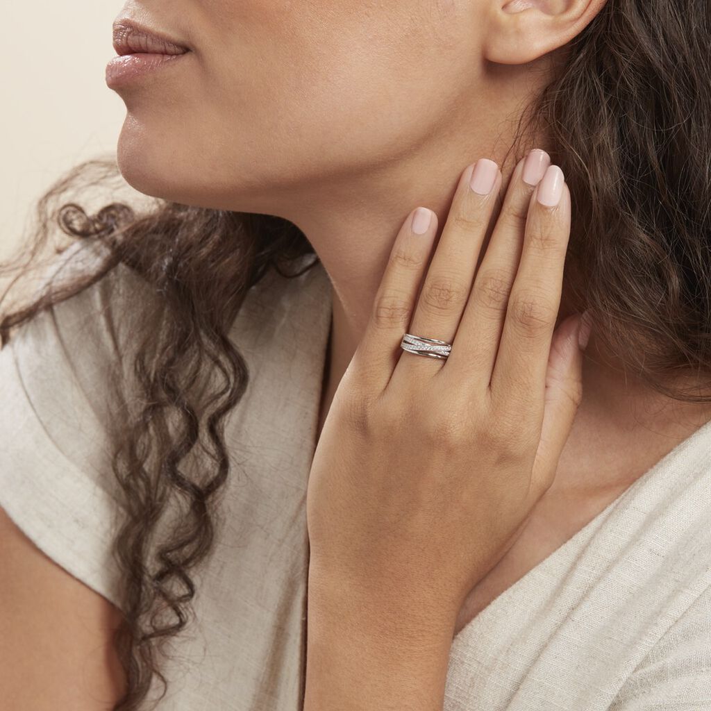 Bague Urpa Argent Blanc Oxyde De Zirconium