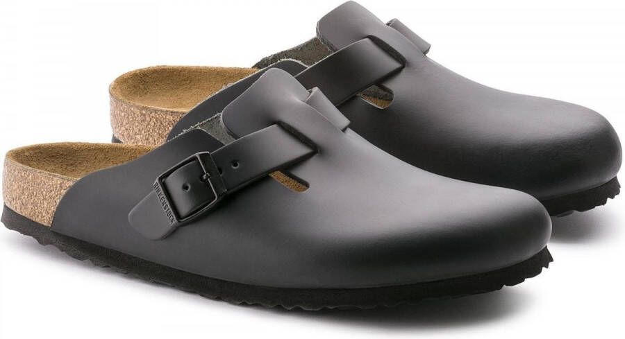 Birkenstock slipper BOSTON Black narrow Naturleder Smooth Leather