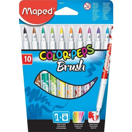 Maped COLOR'PEPS Brush Filzstifte, 10 Stück