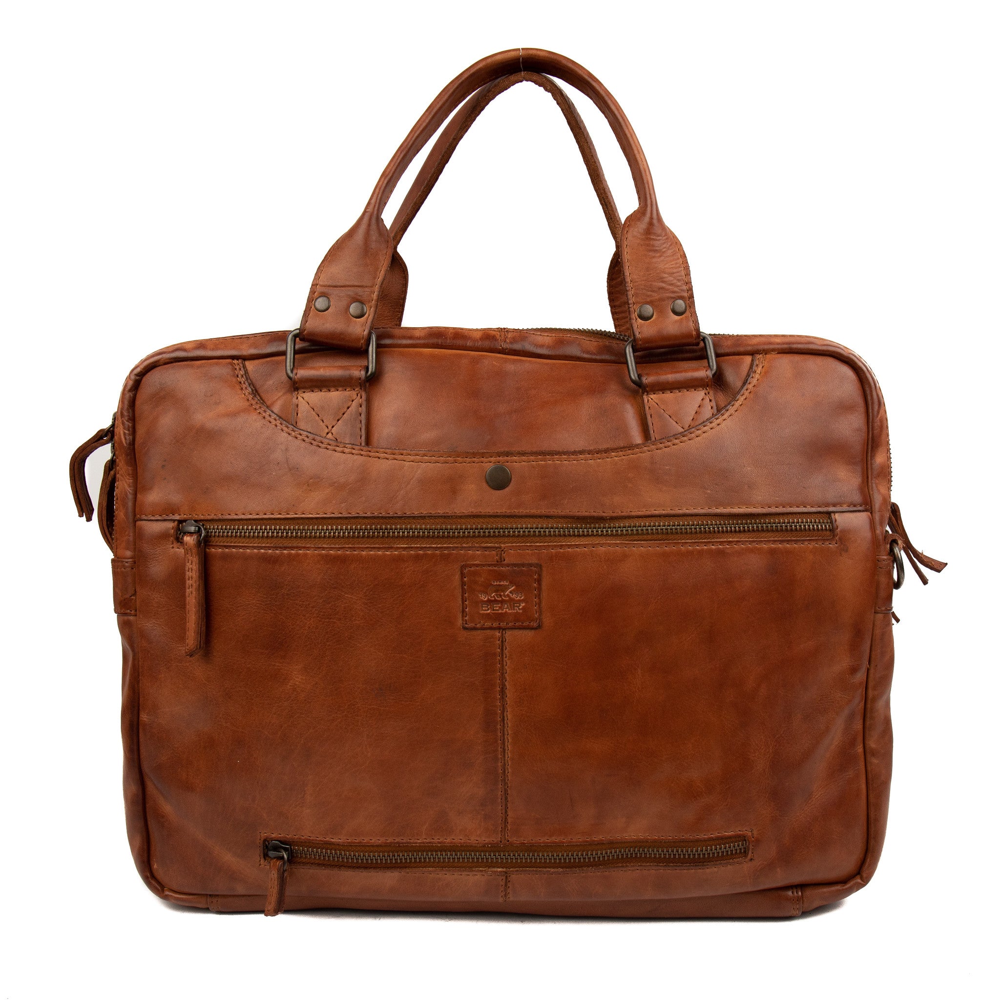 Laptoptas 'Leandro' cognac Cognac