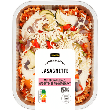 Jumbo Familieschotel Lasagnette met Bechamelsaus, Groenten en Rundergehakt 900 g