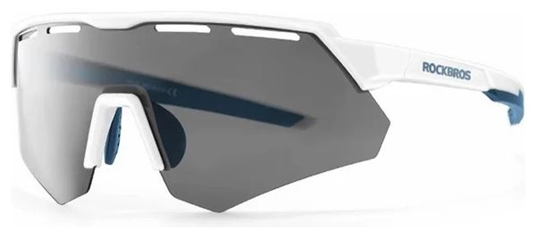 Lunettes de cyclisme anti-vent de protection avec 4 lentilles - blanc