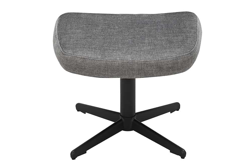 Design Hocker VOGUE 45cm grau Samt drehbar schwarze Metallbeine Fußhocker