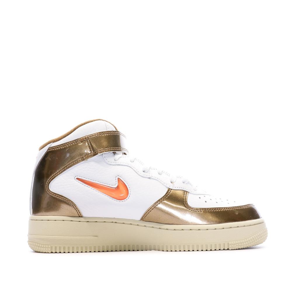 Nike Baskets Blanches/Cuivre Mixte Nike Air Force 1 Mid