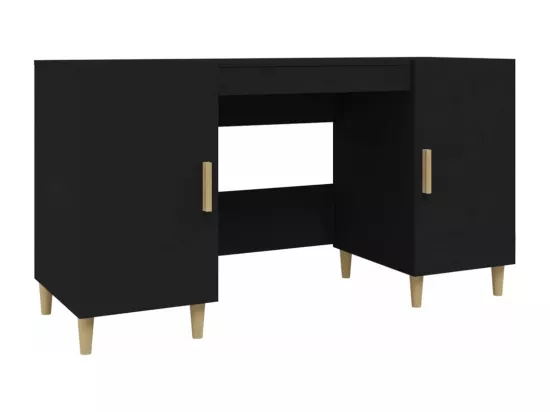 Bureau Noir 140x50x75 cm Bois d'ingénierie