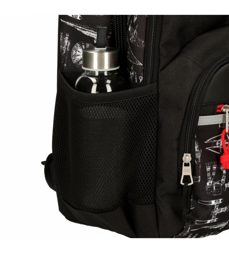 Joumma Bags Mochila escolar Star Wars Space mission Doble Compartimento con carro negro