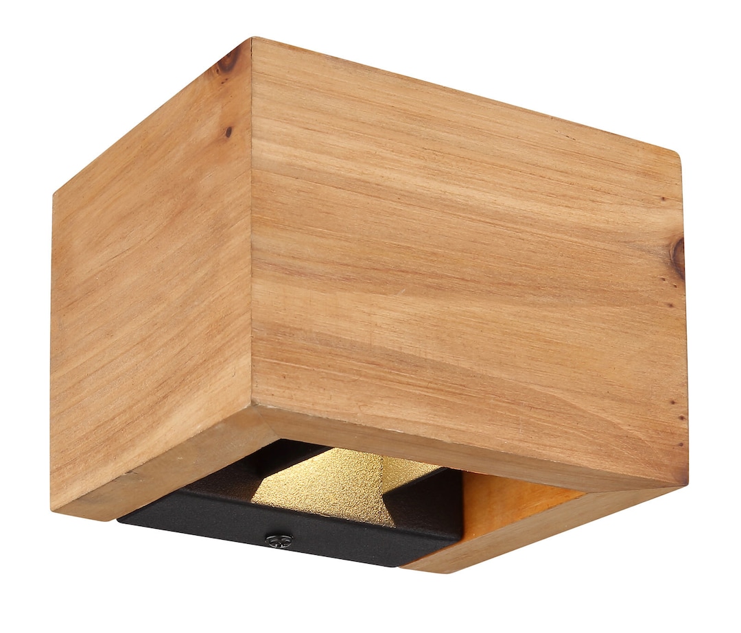 GLOBO LED Wandleuchte Alina 13x11 cm Holz/schwarz