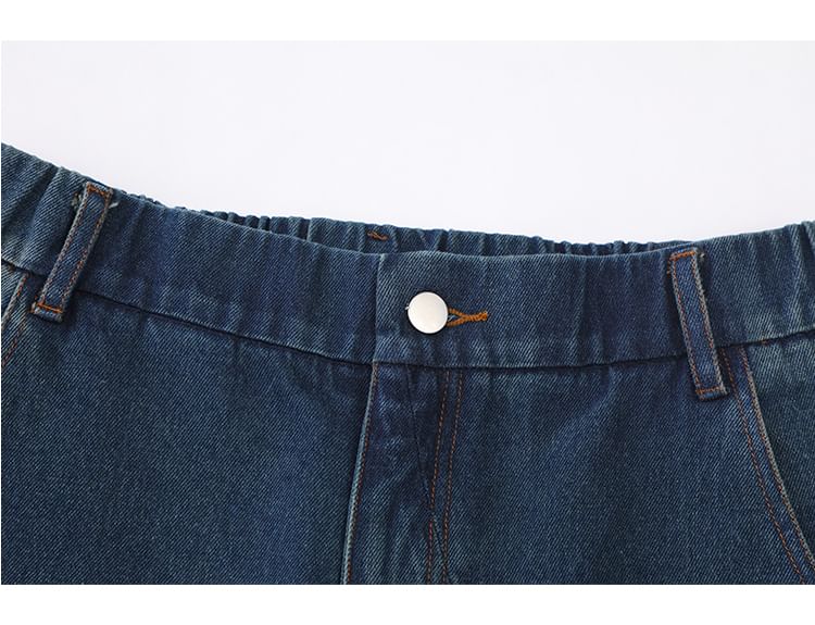 CHIC ERRO - Mid-rise gewassen denim shorts