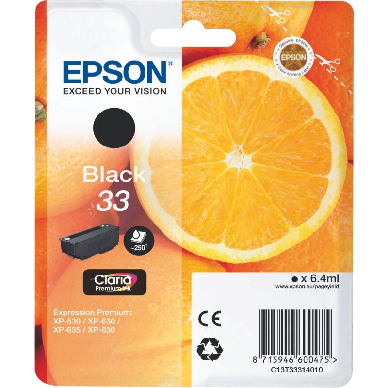 Epson 33 cartouche noire pour imprimante jet d'encre