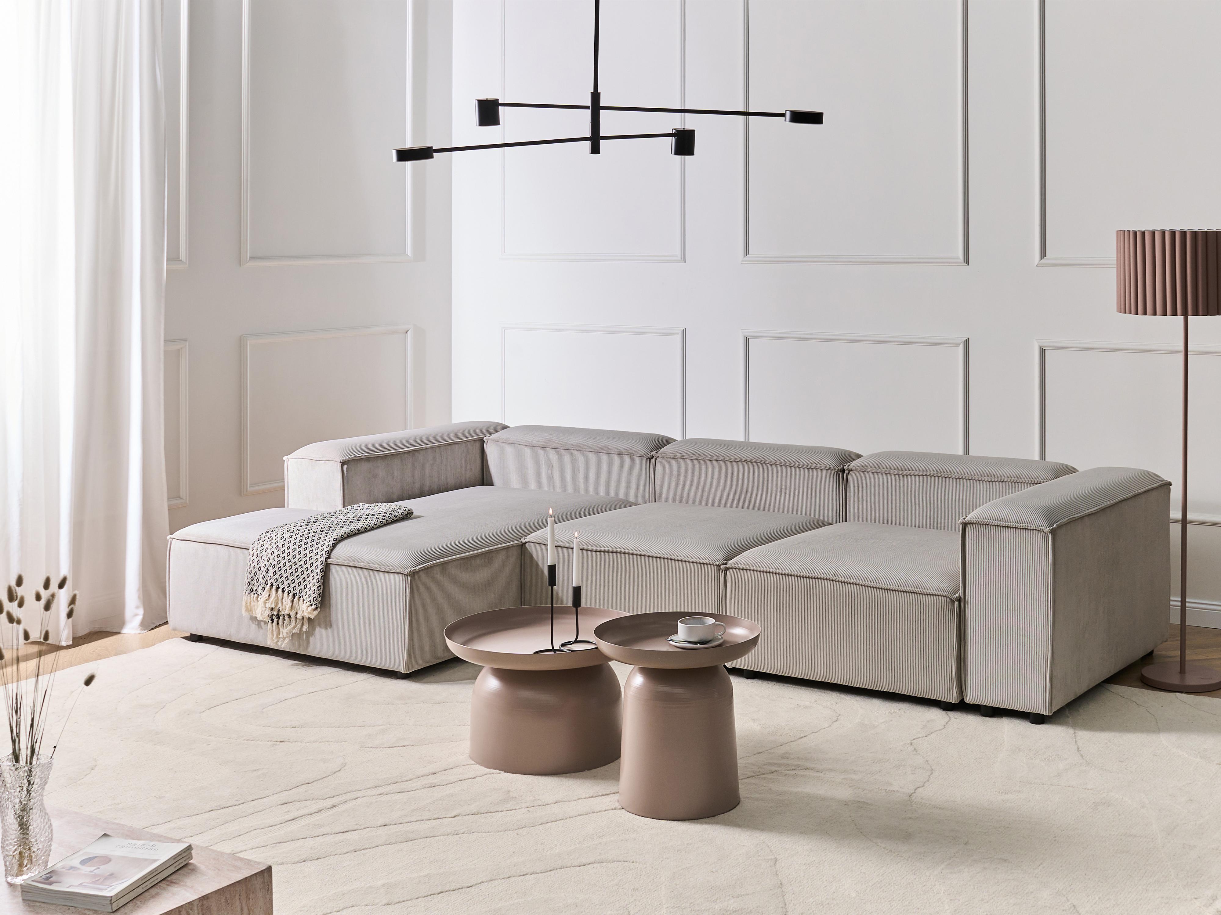 Modulaire hoekbank 4-zits ARDAL Corduroy Taupe rechtszijdig