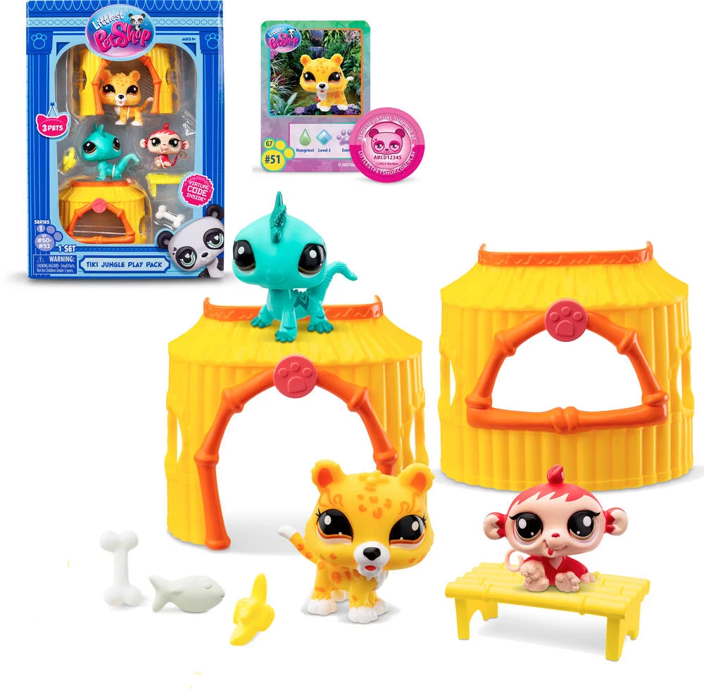 LITTLE PETS SHOP  - PACK A THEME 3 PETS - TIKI JUNGLE