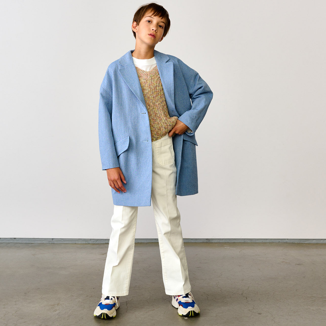 Bellerose Manteau droit oversize Santana bleu clair