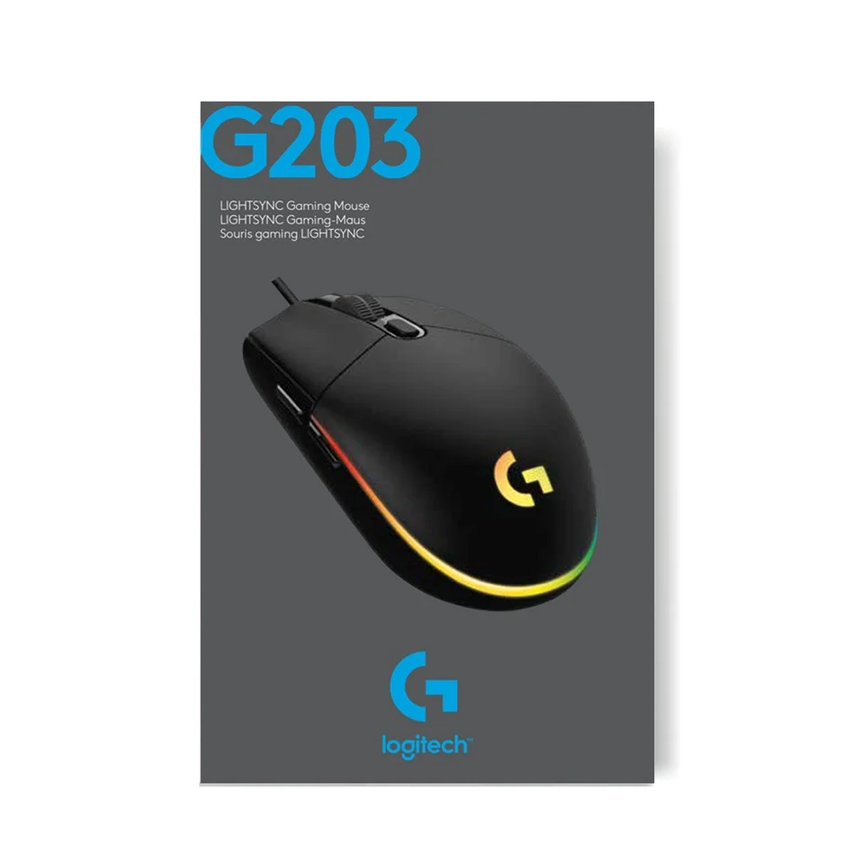 Logitech - G203 LIGHTSYNC Gaming Mus Black