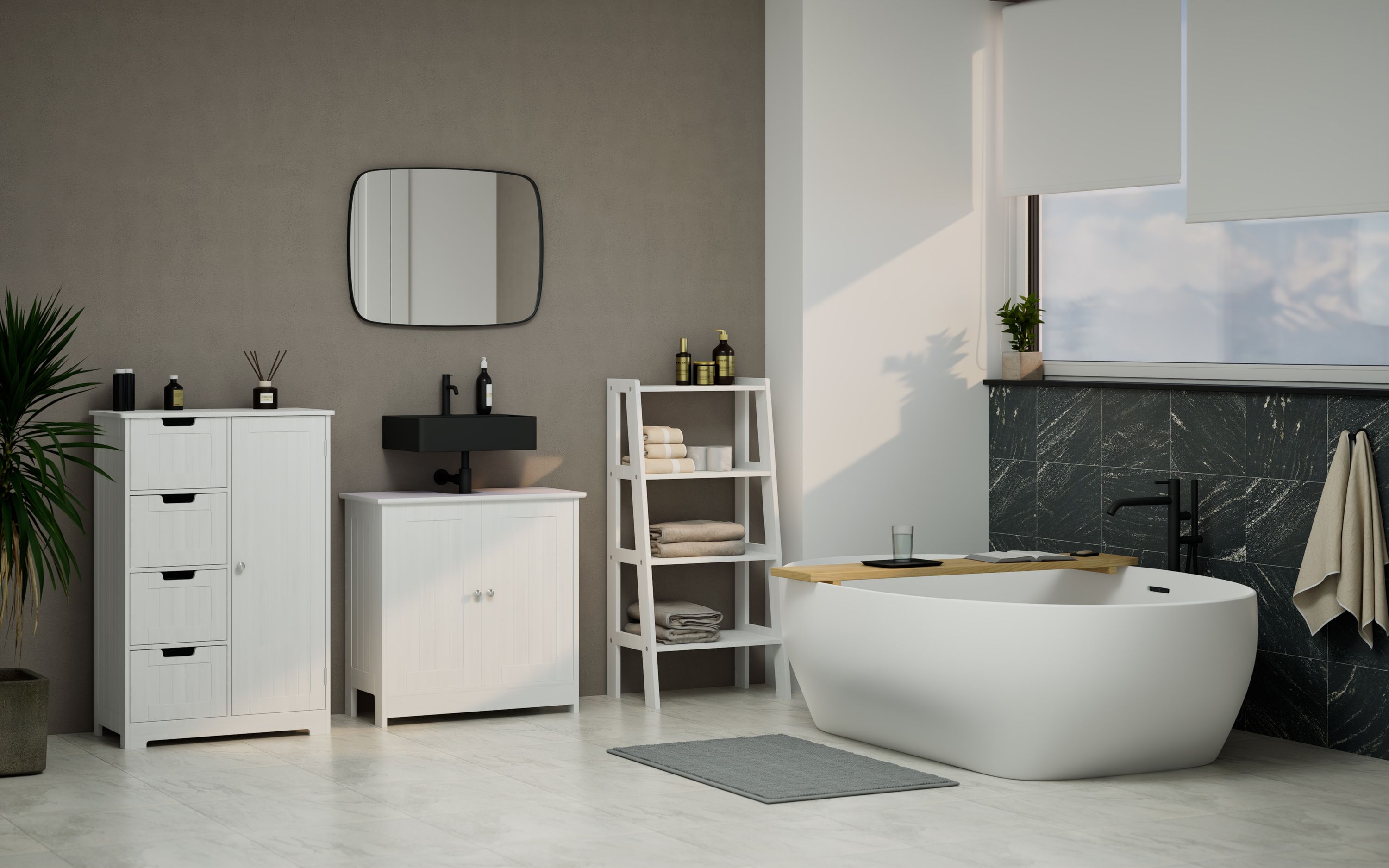 Badteppich 50 x 80 cm grau