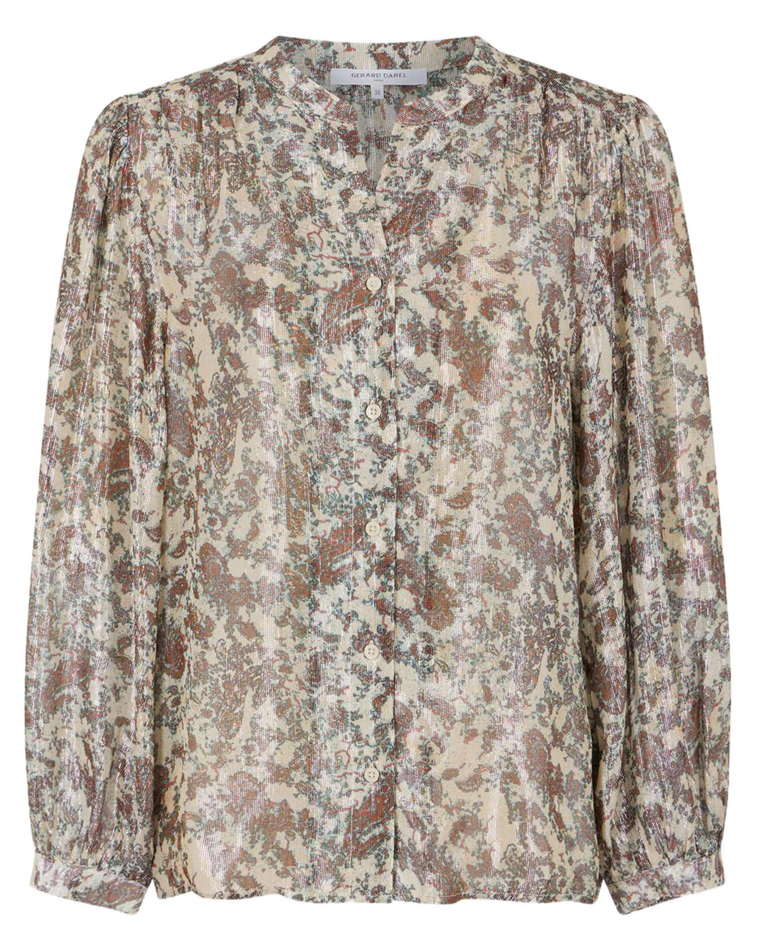 BASYLL - Chemise droit à col tunisien| Beige