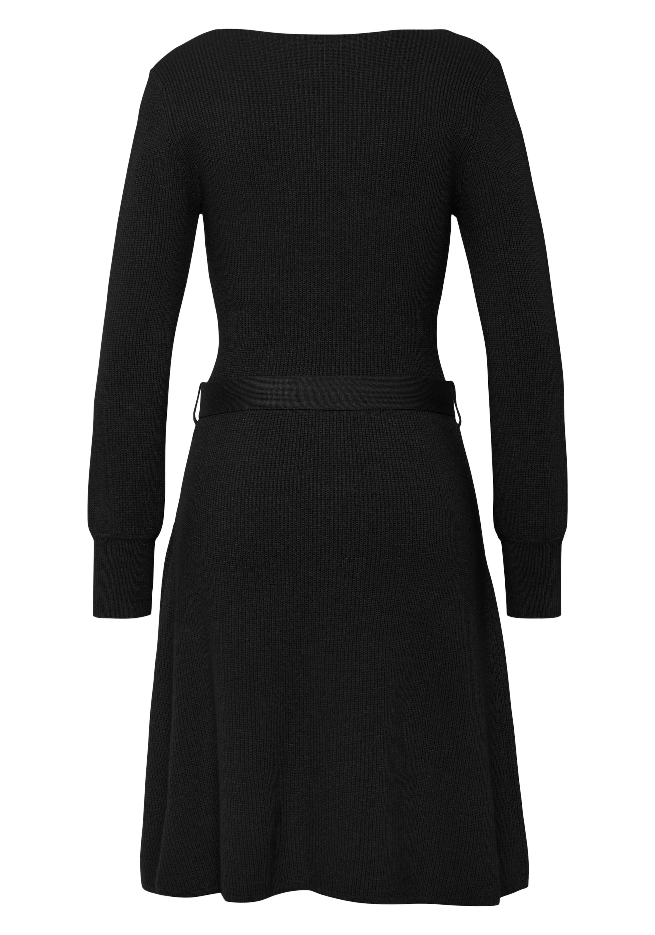 LASCANA Strickkleid mit Bindegürtel,  und V-Ausschnitt, Herbst- Winterkleid, casual-elegant