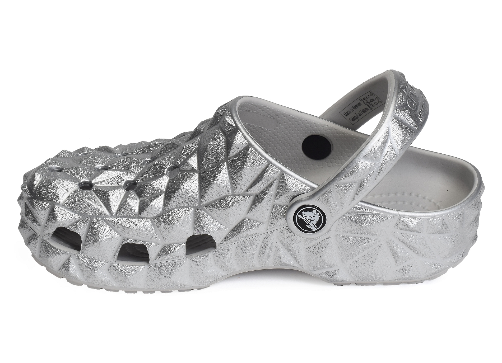 Classic geometric clog argent