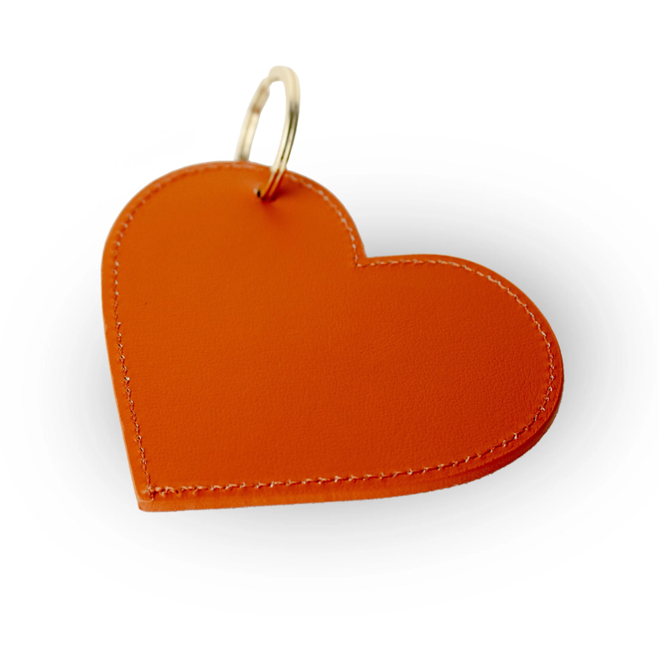 Porte-clé cœur en cuir | Orange