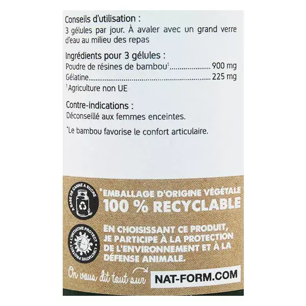 Nat & Form Original Bamboo Tabashir 200 cápsulas