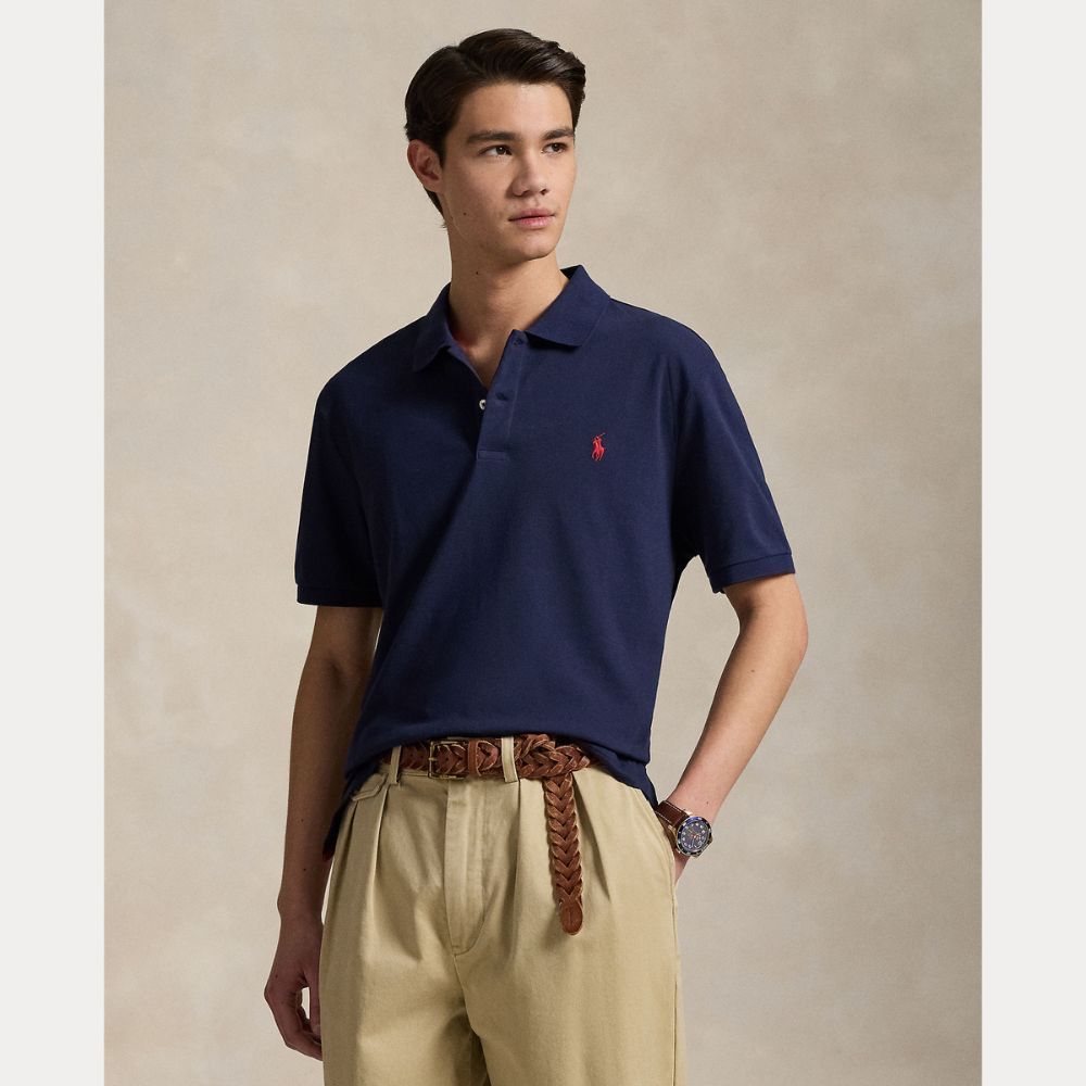 Tailored Fit Pique Herre Navy