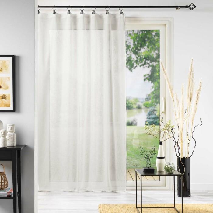 PANNEAU A ANNEAUX 140X240CM TISSE LINKA BLANC