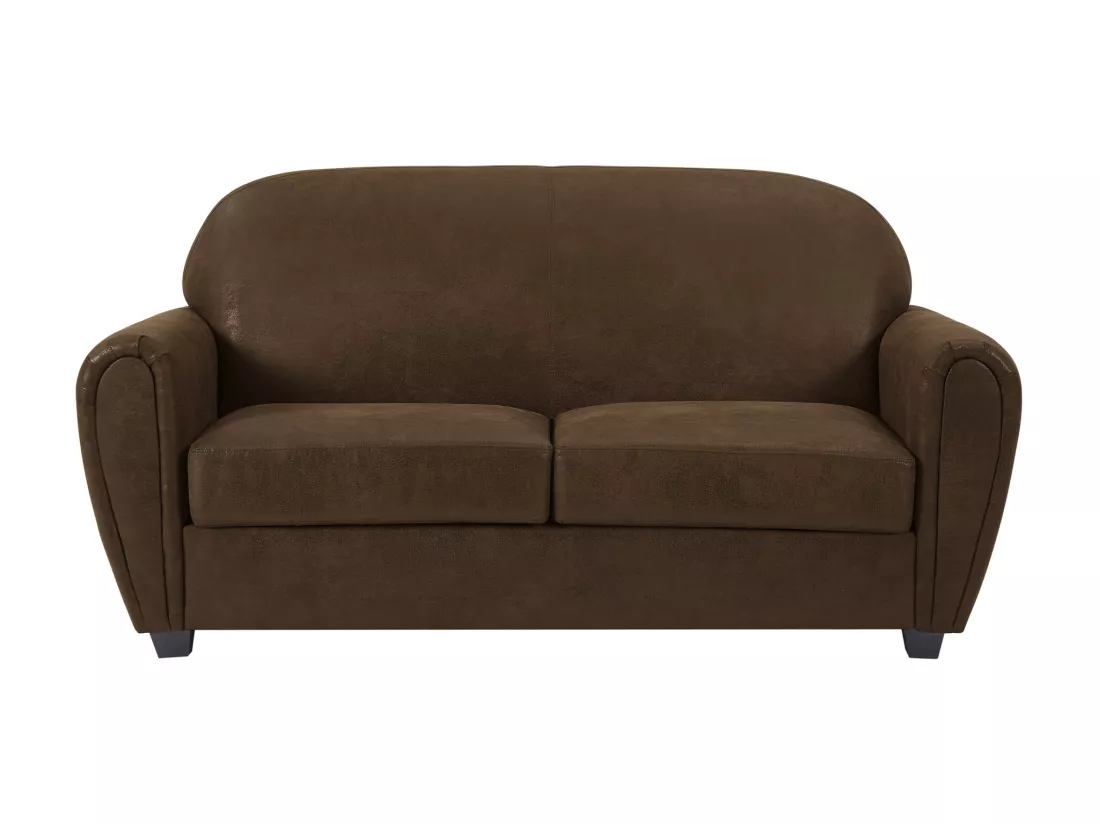 Canapé 3 places et un fauteuil en microfibre aspect cuir vieilli club VICTORY III