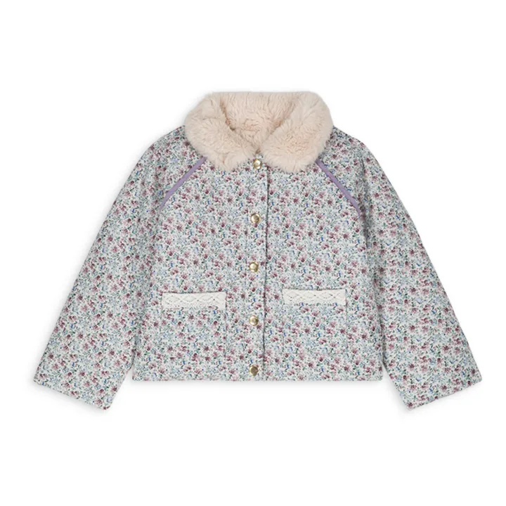 Louise Misha Manteau Velours Milleraies Fourré Jasmina | Bleu ciel