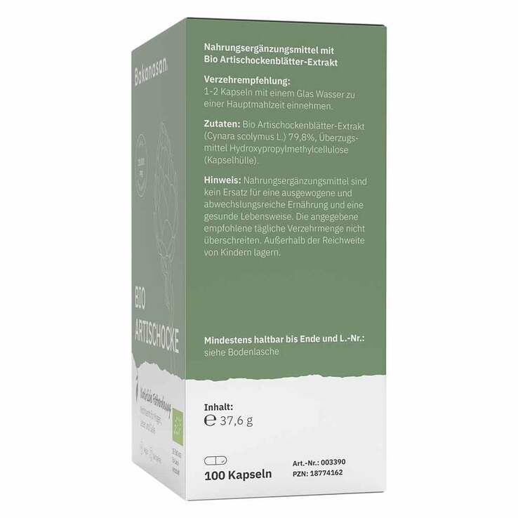 Bakanasan Bio Artischocke Kapseln, 100 St