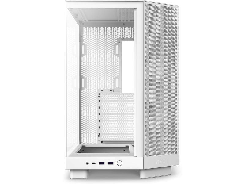 NZXT PC-Gehäuse H6 RGB Flow Weiss Kompaktes Mid-Tower-Gehäuse mit hohem Luftstrom und RGB Lüftern