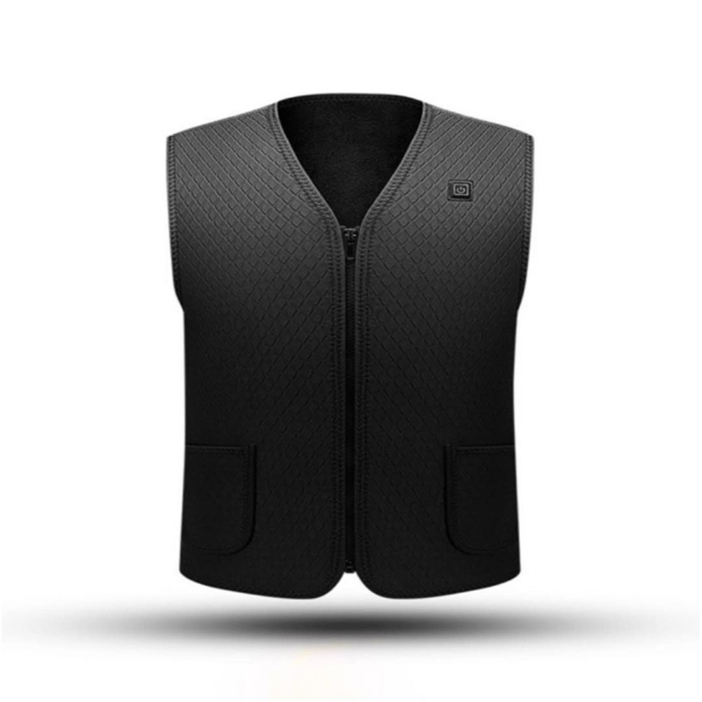 (Gr. XS) Beheizbare Winter Outdoor Weste USB Wärmejacke - Schwarz
