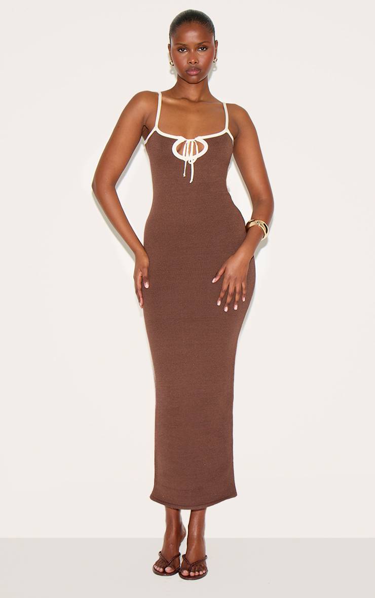Robe En Maille À Détails Contrastants