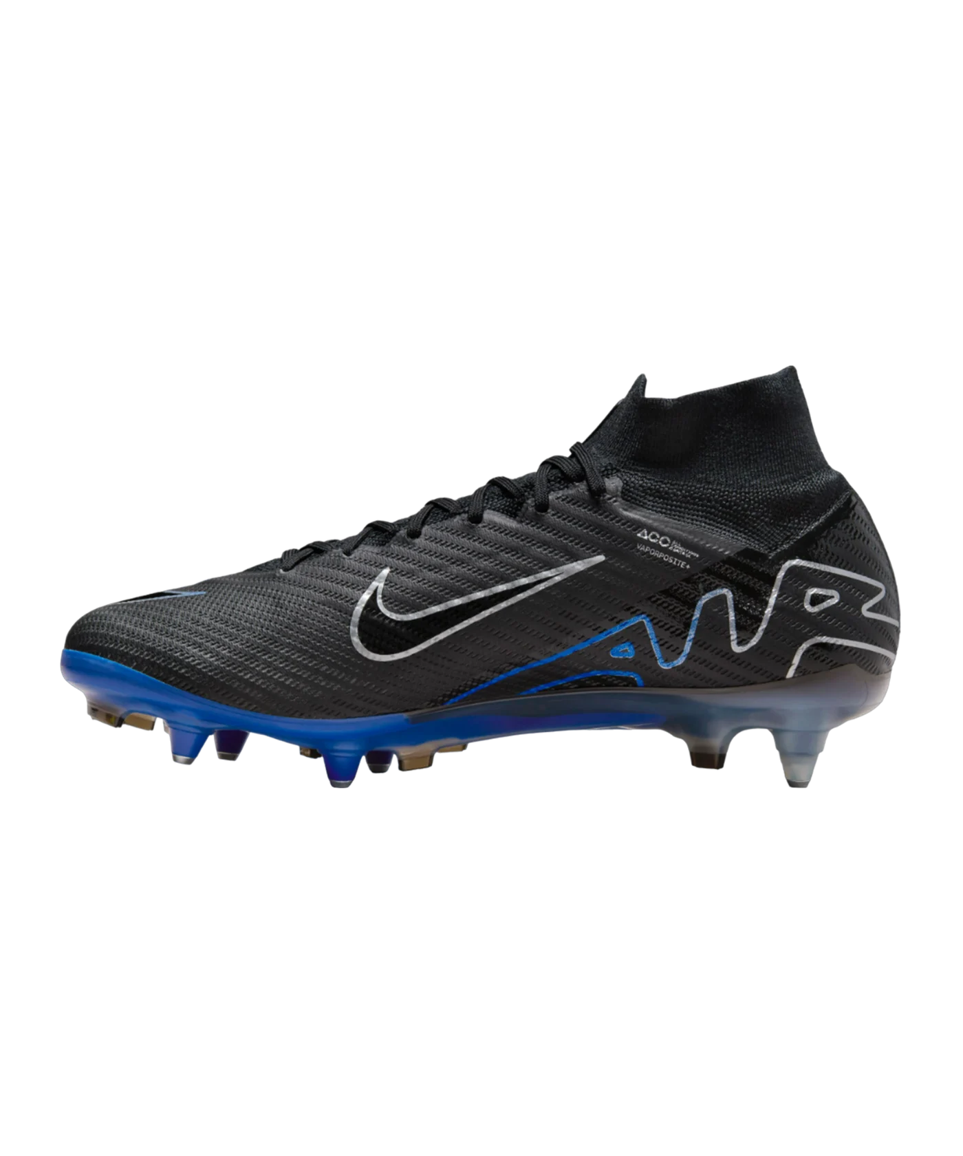 Nike Air Zoom Mercurial Superfly IX Elite SG-Pro AC Shadow Schwarz Silber Blau F040