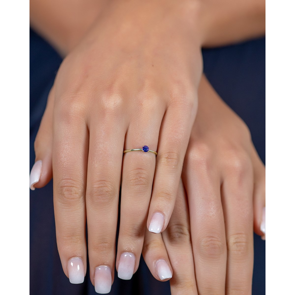 Bague ADEN Solitaire Or 585 Jaune Tanzanite 1.59grs
