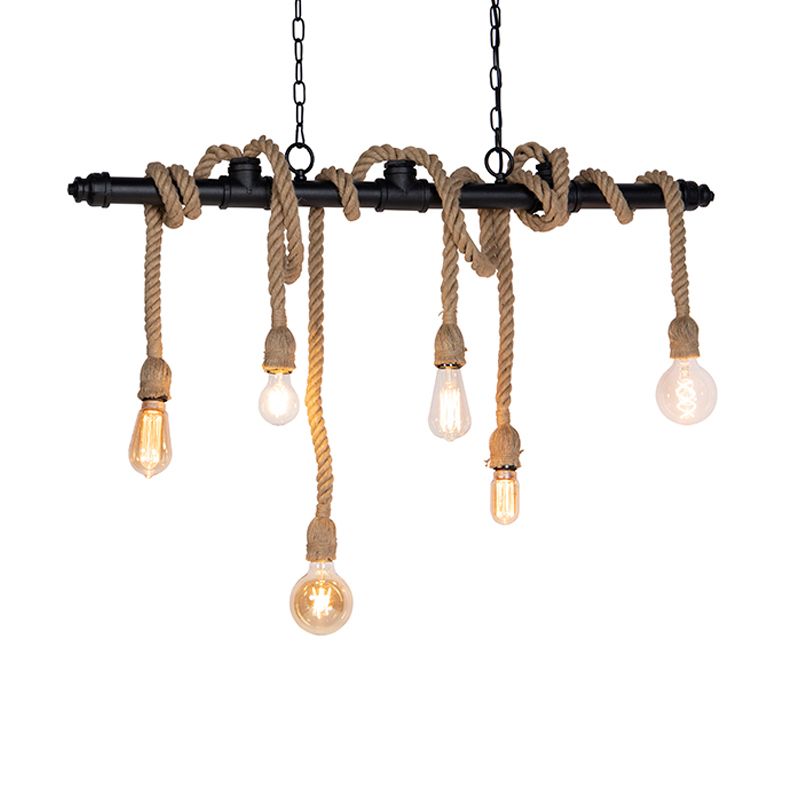 Industriële hanglamp zwart 6-lichts - Plural